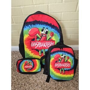 Unspeakable Set Of 3 Backpack Lunch Bag And Pencil Bag Tie Dye Frog